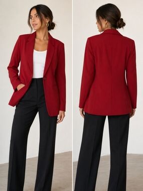 TORRID Red Blazer Tailored Single Button Jacket Workwear Chic Size 00